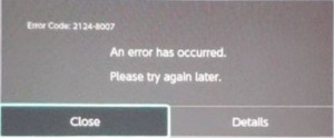 Ошибка 2124 4508 nintendo switch