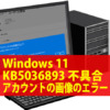 Windows11 不具合 KB5036893 アカウントの画像のエラー 0x80070520